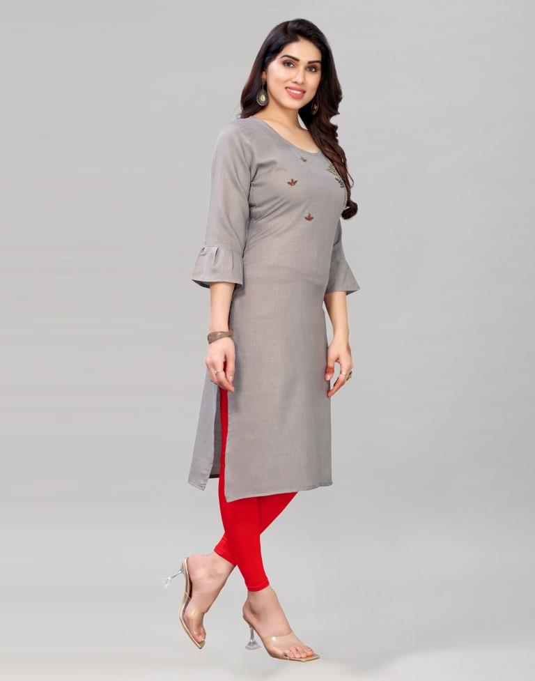 Stylish Grey Colour Dress Design Ideas| Grey Plain Suit Design| Grey Colour  Combination for Su… | Different color dress, Colorful dresses, Embroidery  fashion detail